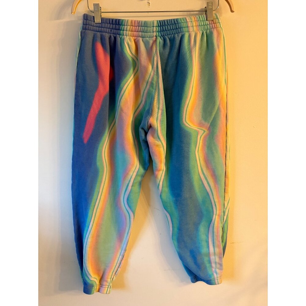Adidas Hyperreal Allover Print Sweat Pants Vibrant Tie-dye Festival Design Sz L - Picture 3 of 7